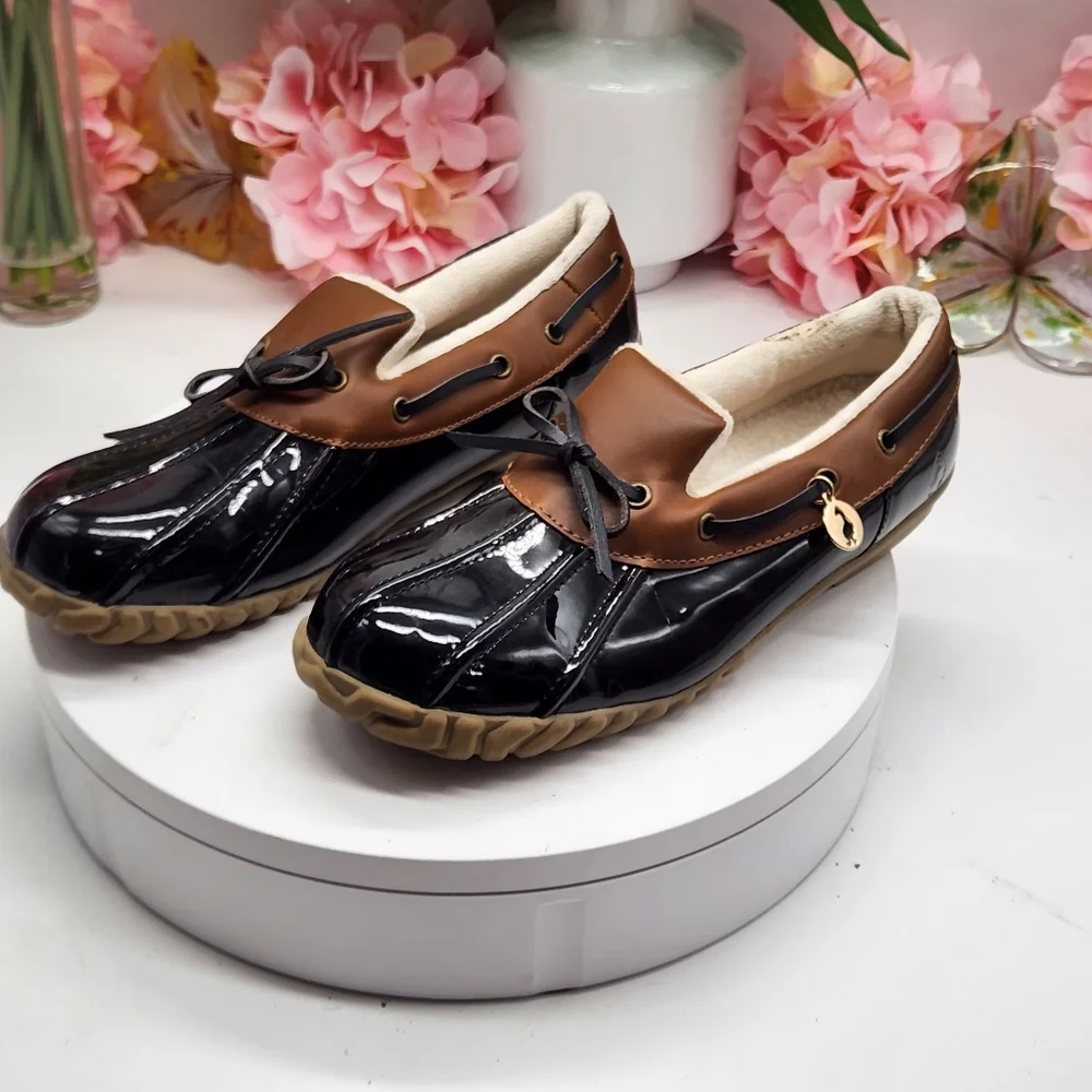 Sporto Patty Rubber Waterproof Duck Shoes Women's Faux Fur Lined Sz 7